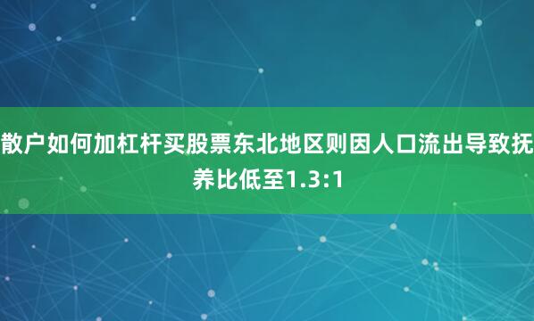 散户如何加杠杆买股票东北地区则因人口流出导致抚养比低至1.3:1