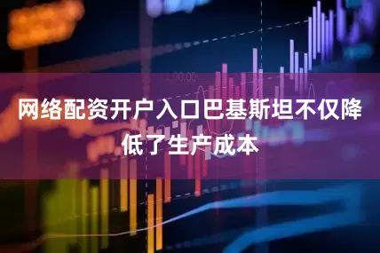 网络配资开户入口巴基斯坦不仅降低了生产成本